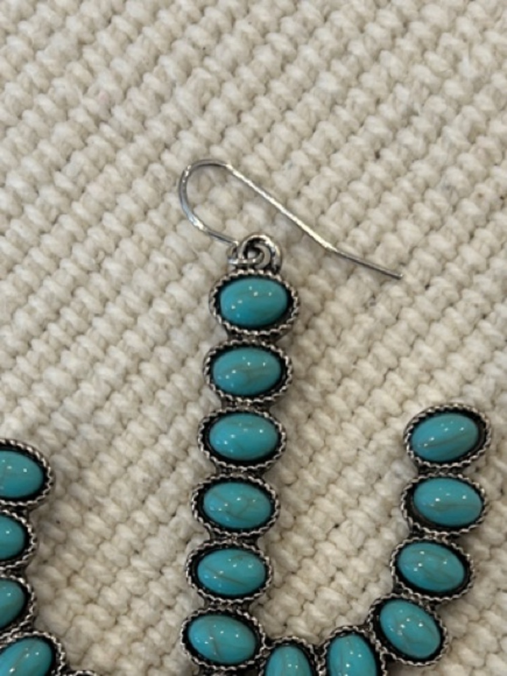 Turquoise Cactus Dangle Earrings - Picture 4 of 5